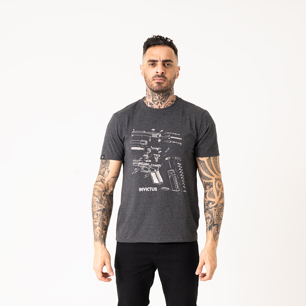 T-SHIRT INVICTUS CONCEPT INSIDER MESCLA GRAFITE G